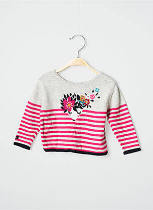 Pull coupe droite manches longues rose CATIMINI fille