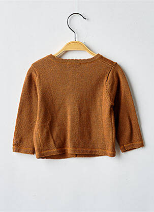 Gilet manches longues coupe droite marron CATIMINI fille
