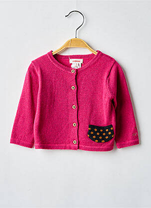 Gilet manches longues coupe droite rose CATIMINI fille