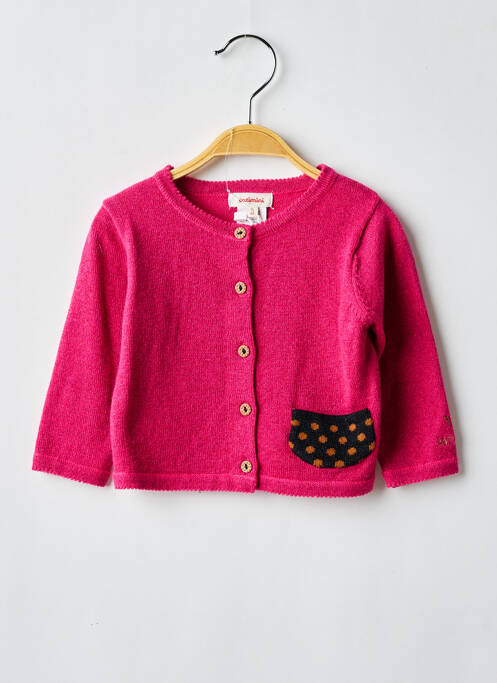 Gilet manches longues coupe droite rose CATIMINI fille