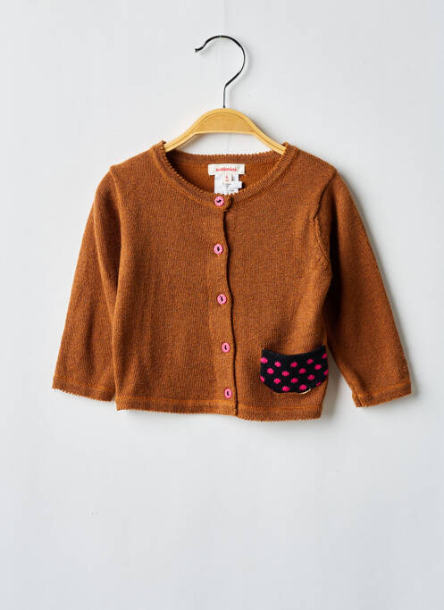 Gilet manches longues marron CATIMINI pour fille