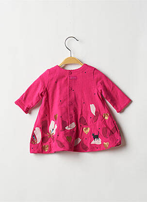 Robe mi-longue fermeture pressionnée manches longues rose CATIMINI fille