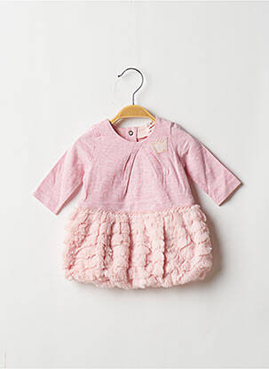 Robe mi-longue fermeture pressionnée manches longues rose CATIMINI fille