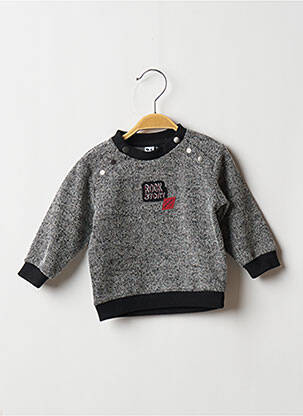 Pull stretch manches longues noir 3 POMMES garçon