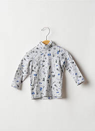 Sous-pull stretch manches longues gris 3 POMMES garcon