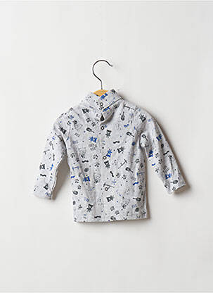 Sous-pull stretch manches longues gris 3 POMMES garçon