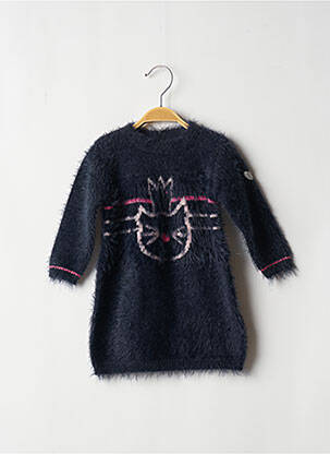 Pull tunique stretch manches longues bleu 3 POMMES fille