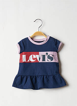 Robe mi-longue manches courtes manches courtes bleu LEVI'S fille