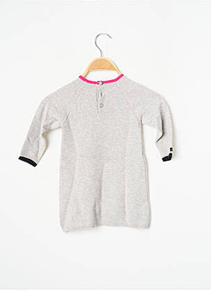 Robe mi-longue fermeture pressionnée manches longues gris CATIMINI fille