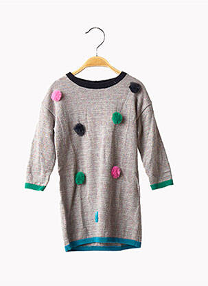 Robe mi-longue col rond manches longues bleu CATIMINI fille