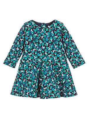 Robe mi-longue doublure manches longues bleu CATIMINI fille
