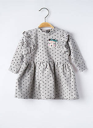 Robe mi-longue fermeture zippée au dos manches longues gris CATIMINI fille