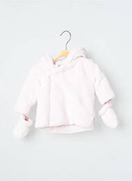 Manteau court coupe droite a capuche rose ABSORBA fille