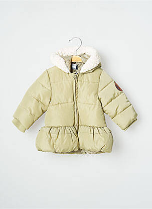 Doudoune manches longues a capuche vert 3 POMMES fille