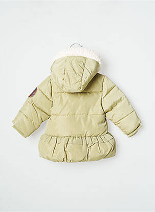 Doudoune manches longues a capuche vert 3 POMMES fille