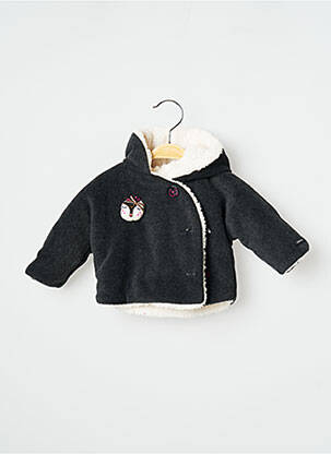 Manteau court fermeture boutonnée sur le devant a capuche gris CATIMINI fille