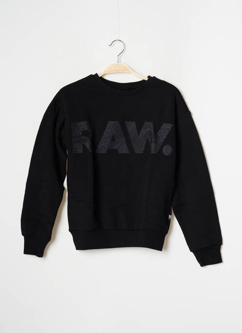 Sweat-shirt tissage jersey manches longues noir G STAR fille