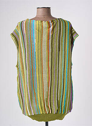 Pull resserrée sur le bas sans manche vert FLORESSE femme