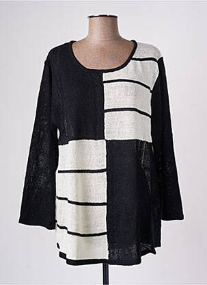 Pull finition bords-côtes manches longues noir PURPLEROSE femme