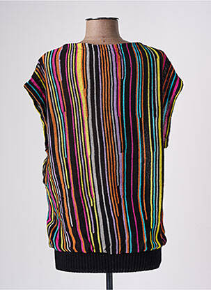 Pull col rond sans manche noir FLORESSE femme
