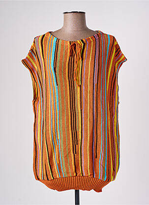 Pull resserrée sur le bas sans manche orange FLORESSE femme