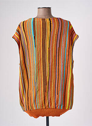 Pull resserrée sur le bas sans manche orange FLORESSE femme