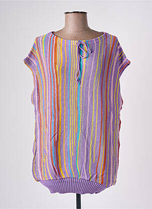 Pull resserrée sur le bas sans manche violet FLORESSE femme