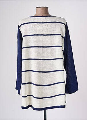 Pull finition bords-côtes manches longues bleu PURPLEROSE femme
