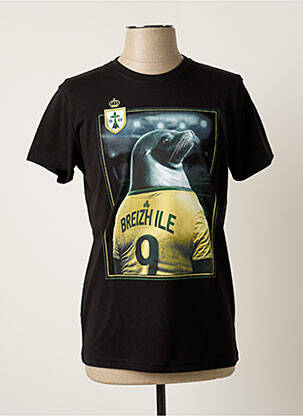 T-shirt coupe cintrée manches courtes noir PALAWAN homme