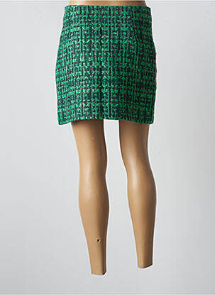 Jupe courte tissage tweed vert ATTENTIF femme