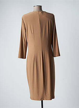 Robe mi-longue manches longues manches longues beige FRANK LYMAN femme