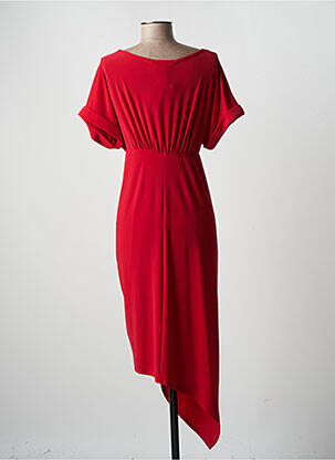Robe mi-longue manches courtes manches courtes rouge FRANK LYMAN femme