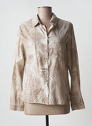 Chemisier poches poitrine manches longues beige EVA KAYAN femme