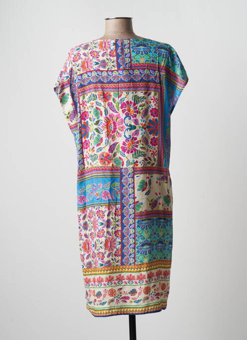 Robe mi-longue imprimé fantaisie manches courtes bleu EMA BLUE'S femme