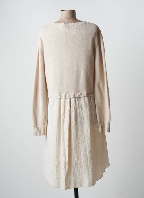 Robe mi-longue beige ANNA SERAVALLI pour femme