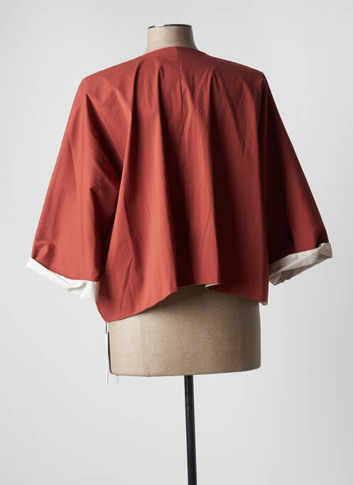 Veste kimono marron ANNA SERAVALLI pour femme