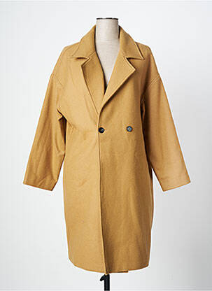 Manteau long poches sans capuche beige HANA SAN femme