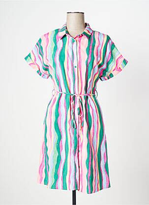 Robe courte manches courtes manches courtes vert AKOZ DE TOI femme