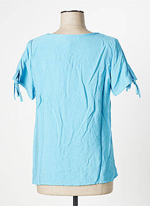 T-shirt coupe droite manches courtes bleu HALOGENE femme