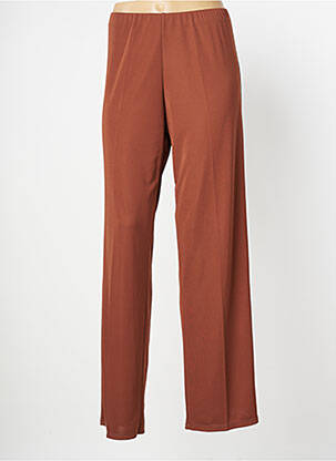 Pantalon droit taille élastique taille normale marron JOY femme