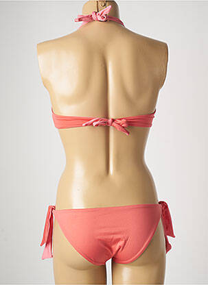 Maillot de bain 2 pièces stretch haut triangles rose GENIUS femme