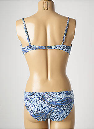 Maillot de bain 2 pièces stretch haut soutien-gorge balconnet bleu GENIUS femme