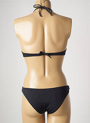 Maillot de bain 2 pièces fermeture liens à nouer haut soutien-gorge balconnet noir DISTRICT femme