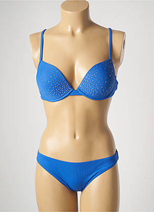Maillot de bain 2 pièces haut soutien-gorge moulé haut soutien-gorge moulé bleu GENIUS femme