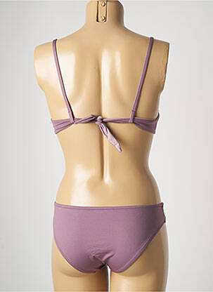Maillot de bain 2 pièces stretch haut soutien-gorge avec mousse de rembourrage amovible violet GENIUS femme