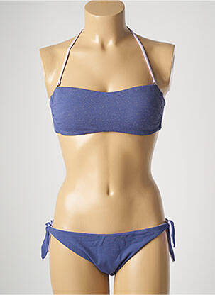 Maillot de bain 2 pièces stretch haut bandeau violet GENIUS femme