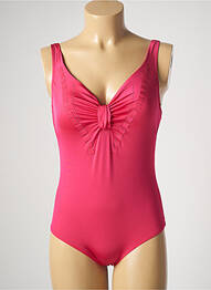 Maillot de bain 1 pièce bretelles élastiquées ajustables haut soutien-gorge moulé rose KEDUA femme