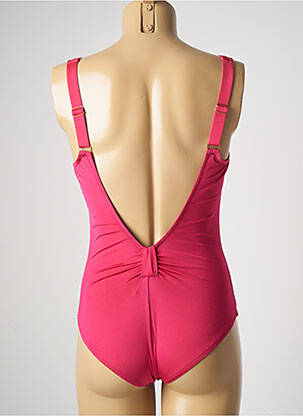 Maillot de bain 1 pièce bretelles élastiquées ajustables haut soutien-gorge moulé rose KEDUA femme