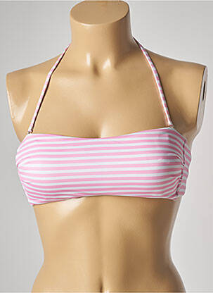 Haut de maillot de bain stretch haut bandeau rose GENIUS femme