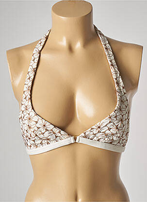 Haut de maillot de bain stretch haut triangles beige GENIUS femme